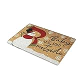 Fryloo Weihnachtsdekorationen Frohe Weihnachten, Zwerge Und Elch, Weihnachts-fußmatte, Innen- Außen-eingangsteppich, Urlaubs- Wohndekor-Teppich