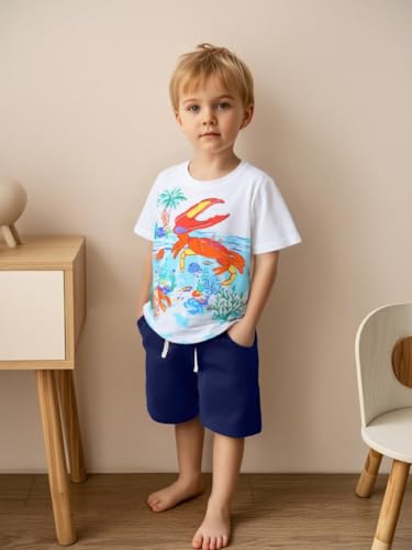 Image of AIWUHE Toddler T Shirts Cotton Summer Tshirts Boys Girls Short Sleeve Tee Tops Casual Graphic Clothes Crew Neck Shirts 2-6Y