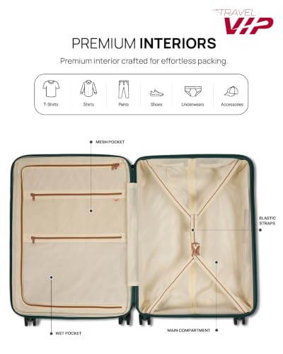 Image of VIP Shockedge Large Polycarbonate Hard Case 8-Wheel Trolley Bag, Green