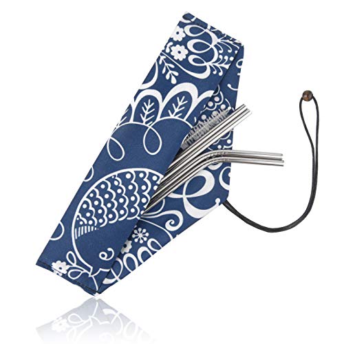 Stainless Steel Reusable Metal Straws -Portable Food Grade 4 Pack 8.5 Inch #TOP1