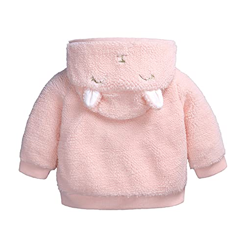 Infant Boys Girls Fleece Hooded Jacket with Ears Thicken Windproof Warm Coat Kids 𝗖artoon Outwear with Pocket4