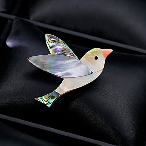 Shell Bird Brooch Pin For Women Girls Fashion Cute Abalone Shells Animal Lapel Pins Cute Dress Accessories Birthday Christmas Anniversary Jewelry Unisex Gift #TOP2