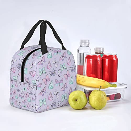 Lunch Bag Butterfly Vintage Flying Insulated Lunch Box Back To School Reusable Bags Meal Portable Container Tote For Boys Girls Travel Work Picnic Boxes #TOP6