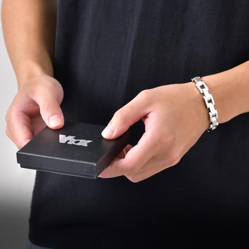 Pulsera de cadena de acero inoxidable para hombre VNOX plateada miniatura 6