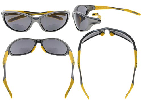 Image of Eyekepper Bifocal Sunglasses for Women Men, Rectangular Frame | Outdoor Sports Bifocal Reading Sunglass, with Readers Built in, Mens Tinted Sun Reader Bifocals, Ladies Cheater,Wrap Half Rim