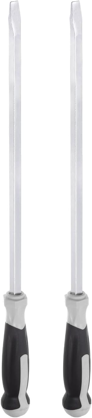 HARFINGTON 2pcs Slotted Screwdriver 12.7mm Flat Head Impact Demolition Driver with 16" Straight Shank for Industry/Automobile Repair