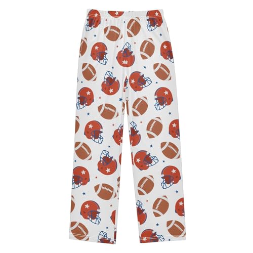 Boys' Pants American Football Helmet Ball Star Long Bottoms Jogger Pants Elastic Waist Trousers with Pockets S-XL