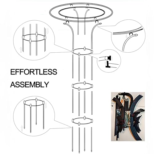 Treillis support plantes grimpantes noir 150cm en métal PE - 8