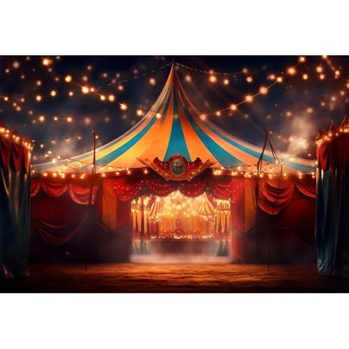 Ttincceer 2.2x1.5m telón de Fondo de Circo para fotografía Carpa Superior Grande de Lujo Carnaval Fiesta Foto Fondo Baby Shower niños Fiesta de cumpleaños decoración Vinilo Foto Estudio Accesorios