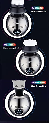 Vgr - 5 In 1 Head Shaver Men Grooming Kit | Waterproof Rotary Shaver | Head Shavers For Bald Men | Head Electric Razor W/Nose Hair Trimmer And Led Display | Facial Cleaning Brush| Charge Base | V-315 #TOP3