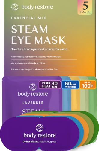 Body Restore Heated Eye Mask for Dry Eyes 5 Pack – Fathers Day Gift for Dad, Birthday Gifts for...
