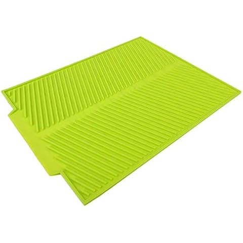 Teror Drain pad, Extra Large Dish Drying Mat Premium Heat Resistant Silicone Pad(Green) Cover
