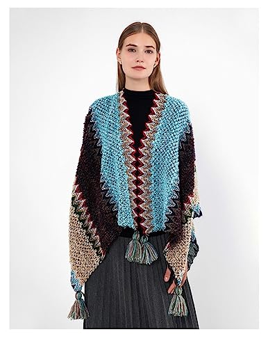 Women's Vintage Ethnic Wind Cardigan Shawl - Christmas Knitted Scarf With Tassels2