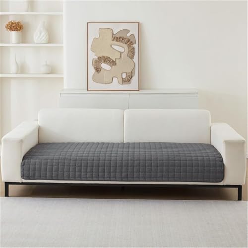 FASCINATDECO Sofa Überzug, Weiche Flanell Sofa Sitzkissenbezug, Sofaschoner rutschfest, Sofabezug 1 2 3 Sitzer Couch überzug für Wohnzimmer, Sofaüberwürf L Form Sofaschutz (Grau,70x70cm)