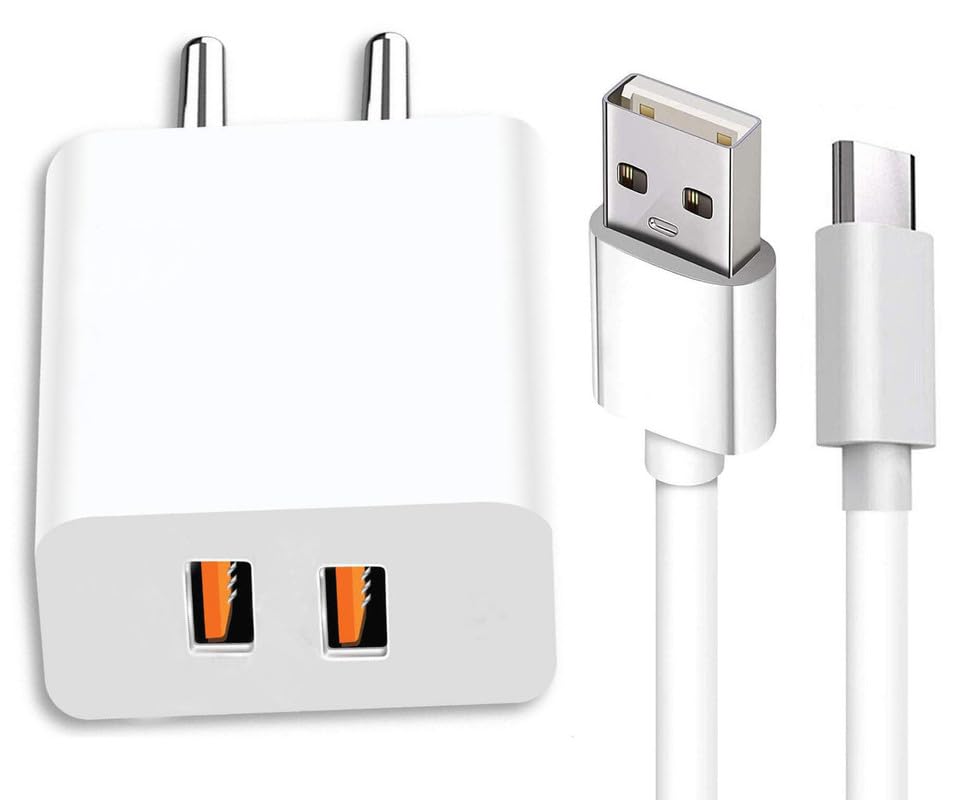 Dualport Charger for Samsung Galaxy Tab S6 5G Original QC Adapter Type C 3.0A High Speed Fast Turbo Charge QC 3.0 Smart with 1m Type-C Charging & Sync Cable (White, SZ.V8)