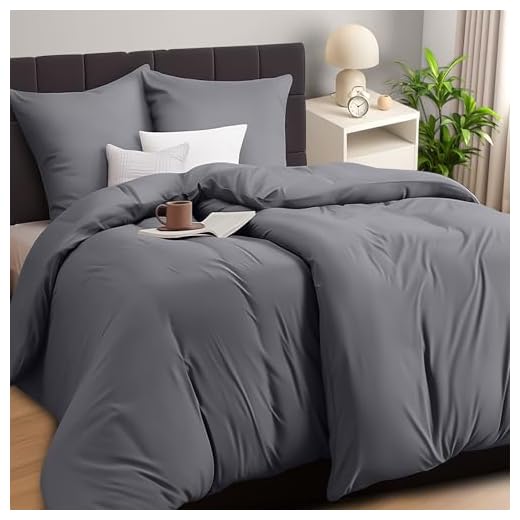 Utopia Bedding - Spannbettlaken 180x200cm - Schwarz - Gebürstete Polyester-Mikrofaser Spannbetttuch - 35 cm Tiefe Tasche 2 Utopia Bedding Bettwäsche 135x200 4teilig - Mikrofaser 2 Bettbezug 135x200 cm + 2 Kissenbezüge 80x80 cm - Grau