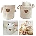 Yovslop Bear Storage Bucket Beige Cotton Basket Diaper Bag Large Capacity Bin for Home Nursery Room