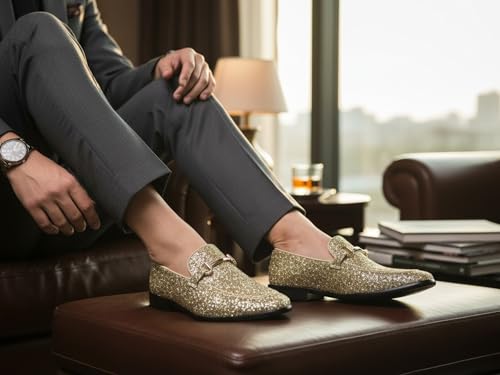 Image of Men's Velvet Designer Classic Dress Tuxedo Smoking Slipper Loafers Slip On Shoes SM-56