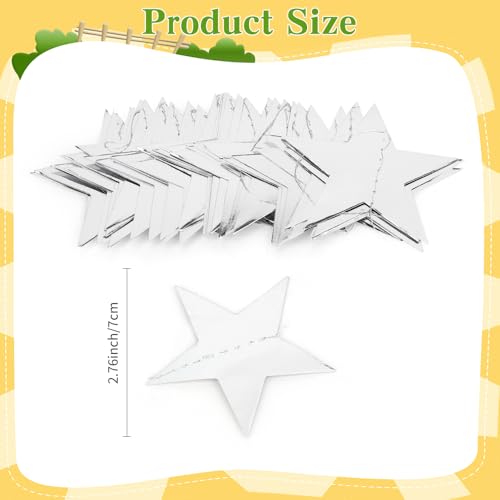 Image of Silver Star Garland Banner, 5 PCS 66 Feet Double Side Star Hanging Bunting Banner Backdrop for Birthday Wedding Christmas Graduation Party Decorations