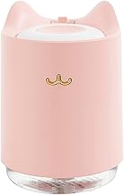 lifcasual Umidificador de névoa colorida de 320mL Umidificador portátil de 7 cores com luz noturna silenciosa USB com 2 modos de névoa Umidificador de ar Cool Mist para carro de mesa e quarto de escritório