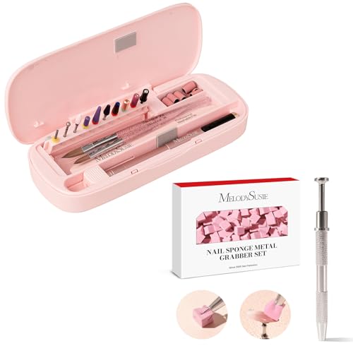 Esponjas suaves para uñas con caja organizadora