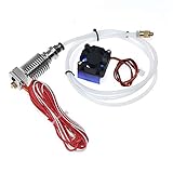 3D V6 Hot End Full Kit 1.75mm 12V Bowden/RepRap 3D Printer Extruder Parts Accessories 0.4mm Nozzle 12V Fan, and 3ft PTFE Bowden Tube