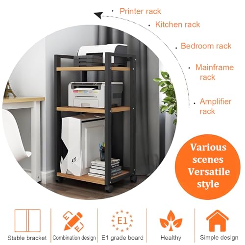 Torre de rack de madera para tocadiscos y soporte de altavoz móvil 7