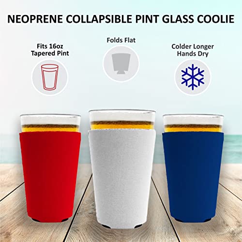 Blank Neoprene Pint Glass Coolie (Variety Color 6 Pack) #TOP2