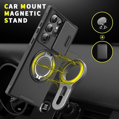Coque antichoc Samsung S22 Ultra magnétique Armor noire anti-chute à cordon