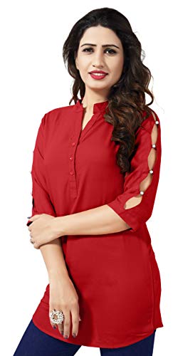 Image of Venisa Women's Regular fit Shirt (101-M Red M)