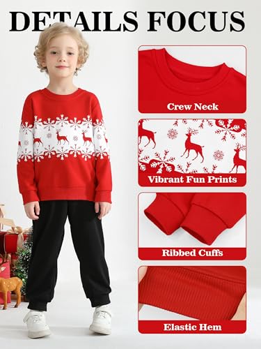 Resinta Toddler Boys Christmas Sweatshirts Boys Xmas Clothing Kids Long Sleeve Cotton Pullover Tops for Holiday Party4