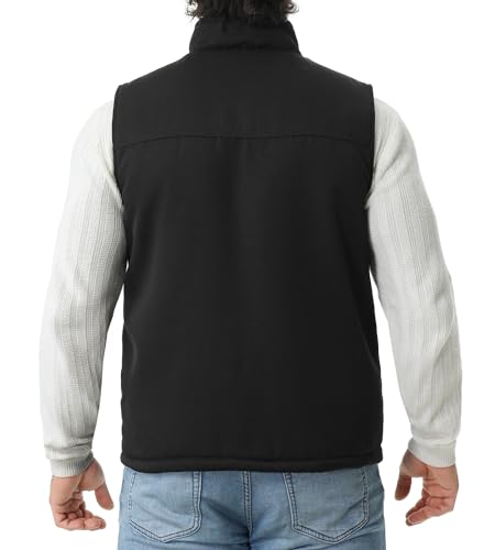 Men's Loose Fit Washed Duck Fleece-Lined Waterproof Workwear Mock-Neck Vest2