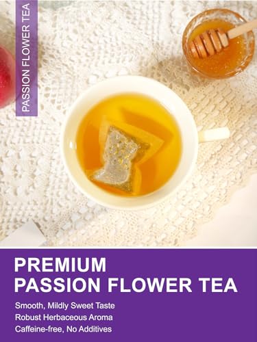 Image of TeeLux Passion Flower Tea Bags, Pack of 100, Vegan, Natural Relaxation, Soothing Floral Aroma, Passion Flower, Caffeine-Free Herbal Tea, Biodegradable Tea Bags