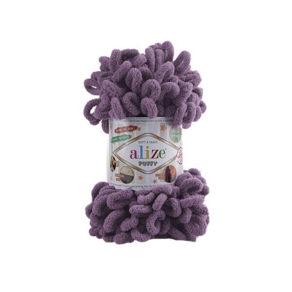 Alize Puffy Baby Big Loop Blanket Yarn 100% Micropolyester Soft Wool Each Ball 100g 9m - 437 Lavender