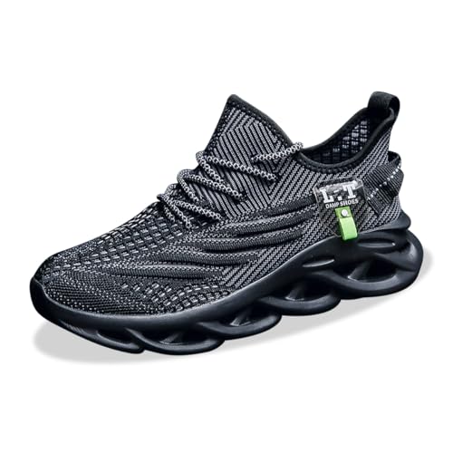 MGBDSZ Mens Running Shoes Tennis Sneakers Walking Gym Sports Slip on Work Non Slip Athletic Workout Casual Lightweight Breathable Fashion Black US 11