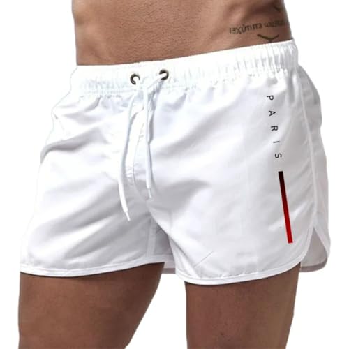WQCMH Pantalones Cortos de Playa Estampados para Hombres, Deportes de Ocio de Verano, Pantalones de Playa(Blanco,as4,Alpha,XX_l,Regular,Regular)