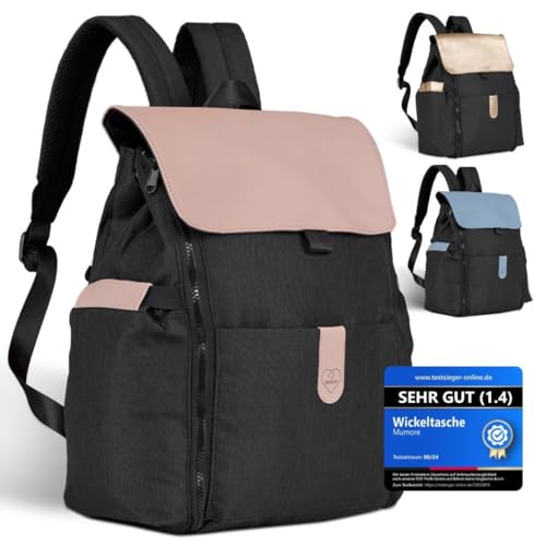Mumore Wickeltasche Baby Wickelrucksack Rosa [3 in 1 MULTIFUNKTIONAL] mit...