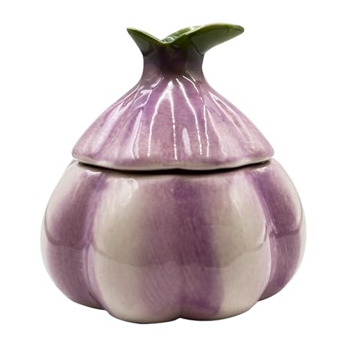 LOTIKOU Onion Shaped Ceramic Jar, Cute Food-Themed Storage Container, Versatile Organizer for Jewelry, Candy, Hair Ties, Keys