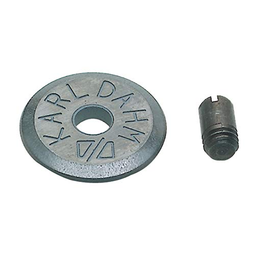Karl Dahm Fliesenschneider Hartmetall-Ersatzrad mit Achse l Ersatz-Schneidrad für Karl Dahm Fliesenschneidemaschinen l Hohe Präzision beim Schneiden von (Glas-) Fliesen, Feinsteinzeug oder – 10354