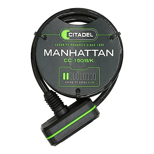 Abus Manhattan CC 150/8 antivol vélo câble spirale noir 150 cm à clé