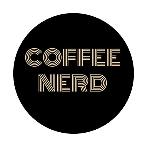 Funny Coffee Nerd Coffee Lover Coffee Shop Owner Barista PopSockets Swappable PopGrip, Black - Image 3