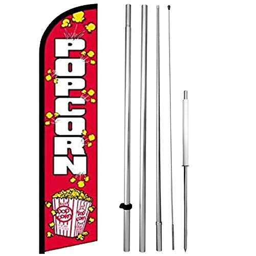 Popcorn Windless Swooper Flag Kit 15' Feather Banner Sign rf-h