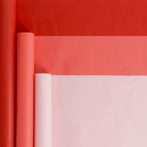 100 folhas de papel de embrulho de 50 x 35 cm a granel, 3 cores para sacolas de presente, casamentos