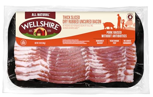 Wellshire Farms Thick Sliced Dry Rubbed Uncured Bacon, 12 oz