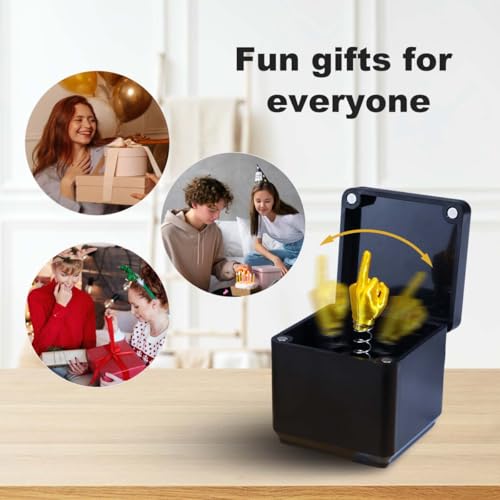 Mittelfinger Box, Mittelfinger Geschenk Box, Mittelfinger in der Box, Mittelfinger in der Box Surprise Gift Box, Annoying Middle Finger Gift Box für Erwachsene BüRo und Wohnkultur Fun Prank Gift