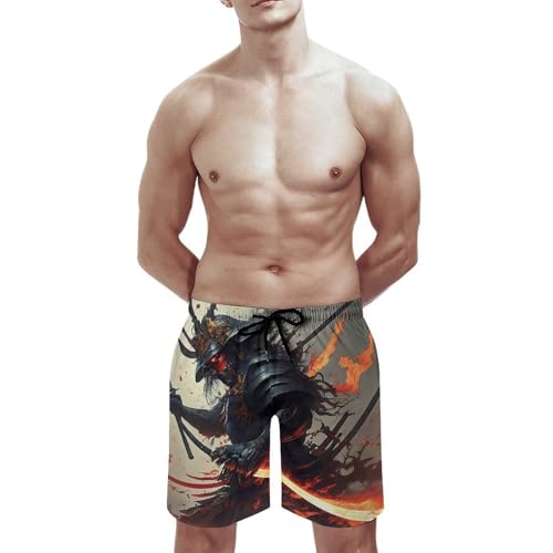 Beach Shorts for Men Pattern Funny Ghosts Hawaiian Swim Board Shorts Mesh Lining Swimming Trunks Pocket2