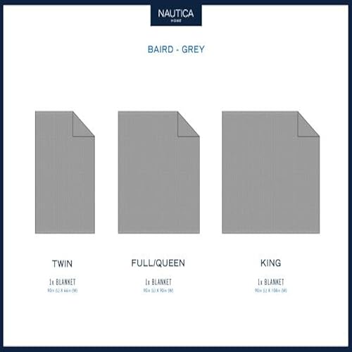 Miniatura 7 de Nautica - Manta Twin, ropa de cama de algodón con tejido de diamante, peso medio para todas las estaciones, esenciales ideales para dormitorio,