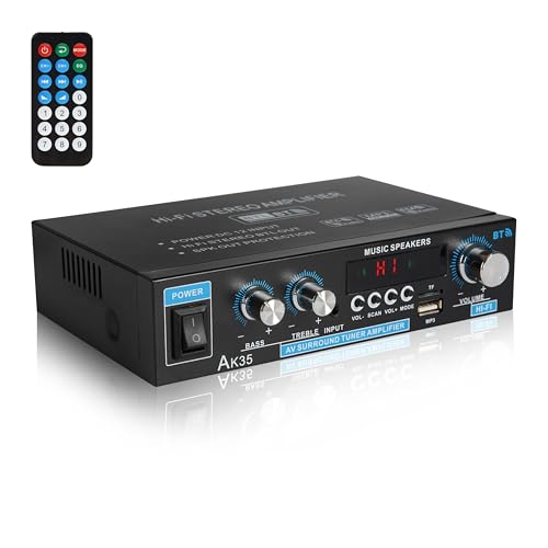 Stereo Amplifier Bluetooth 5.0 Receiver Home Audio 100Wx2 Dual Channel