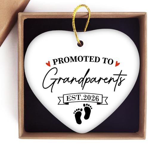 Jutasty Grandparents Gifts, First Time Grandparents Gifts 2026, Pregnancy Announcement Ornament for...