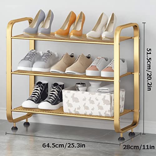 Étagère à chaussures à trois couches en métal noir rétro - 8